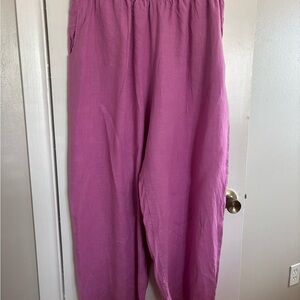 Flax Pink Linen Pants